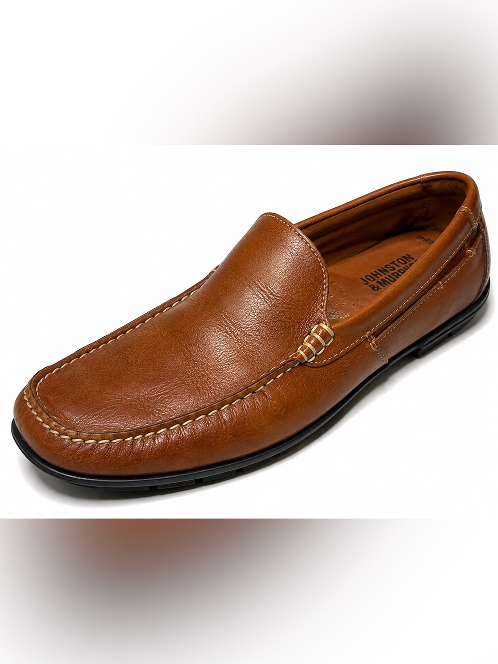 Johnson & Murphy Men’s Brown Sheepskin, Leather Moc Toe Loafers Size 8.5 M